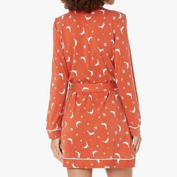 Cosabella Sahara Ski Trip Print Cozy Pima Cotton Blend Robe Size Large NWT - Picture 4 of 12